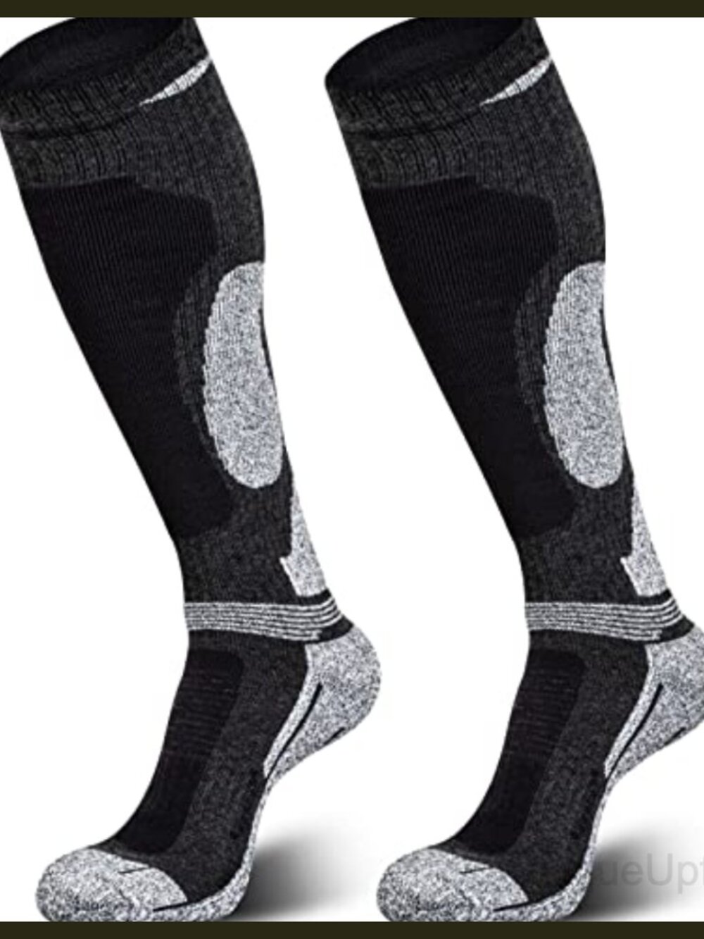 Merino Wool Ski Socks Knee High Thermal Snowboarding Socks 2 Pairs